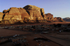 Les tours de Nassranni depuis le vilage de Wadi Rum.